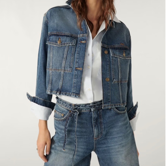 NWT BA&SH Manon Denim Jacket - Picture 1 of 9